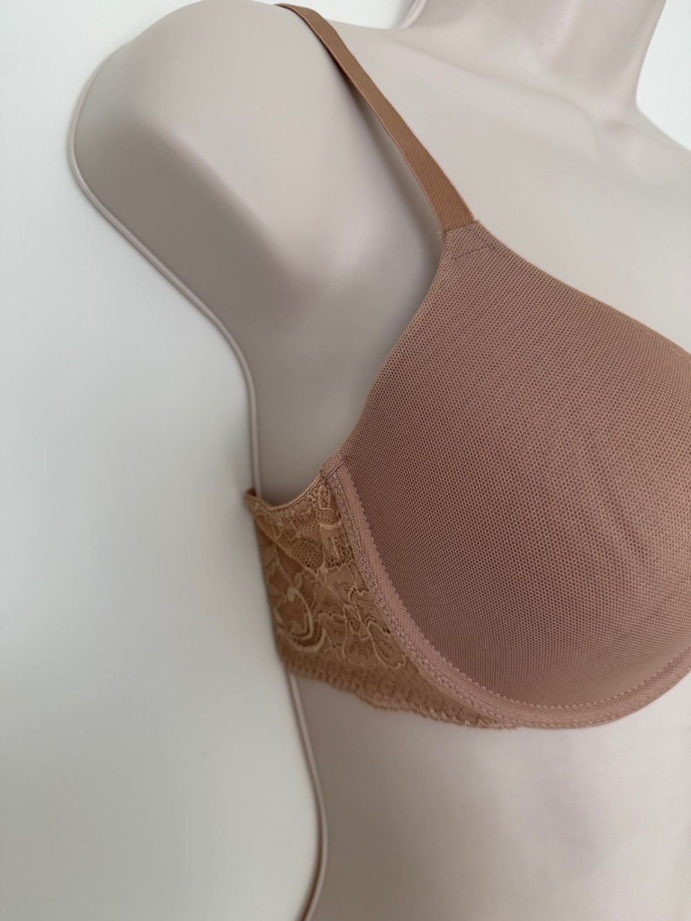 Natori Private Luxuries Dark Nude Underwire Lace Trim Bra 34B - Picture 2 of 7